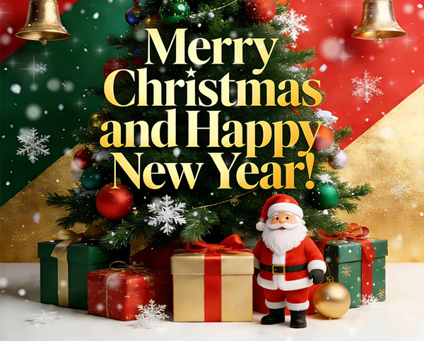 Praznični pozdrav: vesel božič in srečno novo leto!